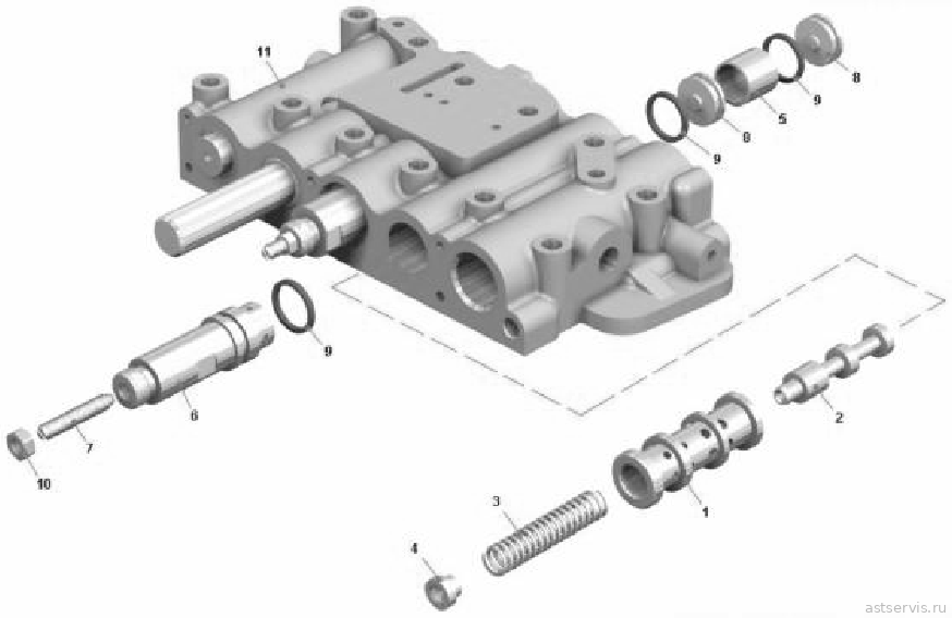 Рисунок 2.5.36 – Коробка золотниковая. Регулятор давления гидротрансформатора