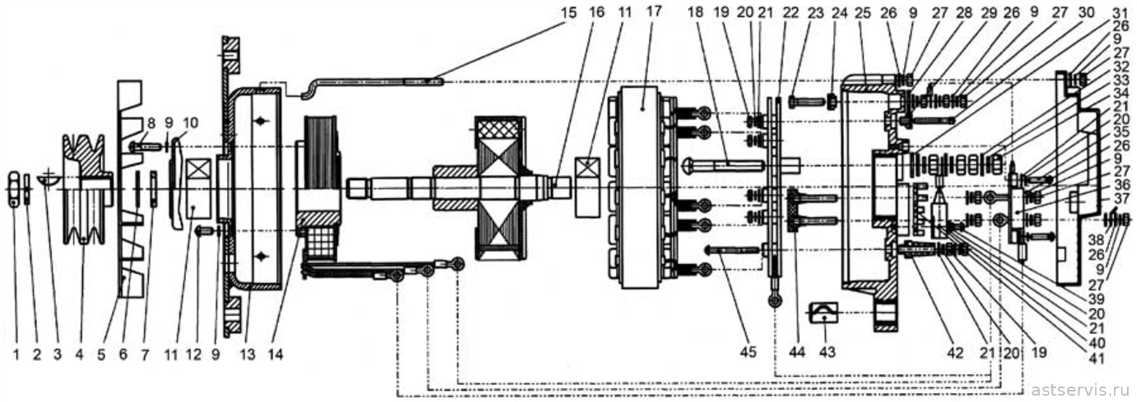 Рисунок 46б – Генератор 4001.3771-42; 4001.3771В-42; 4011.3771-42. Устройство