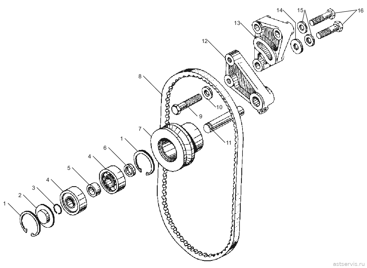 Рисунок 32 – Натяжное устройство ремня привода водяного насоса
