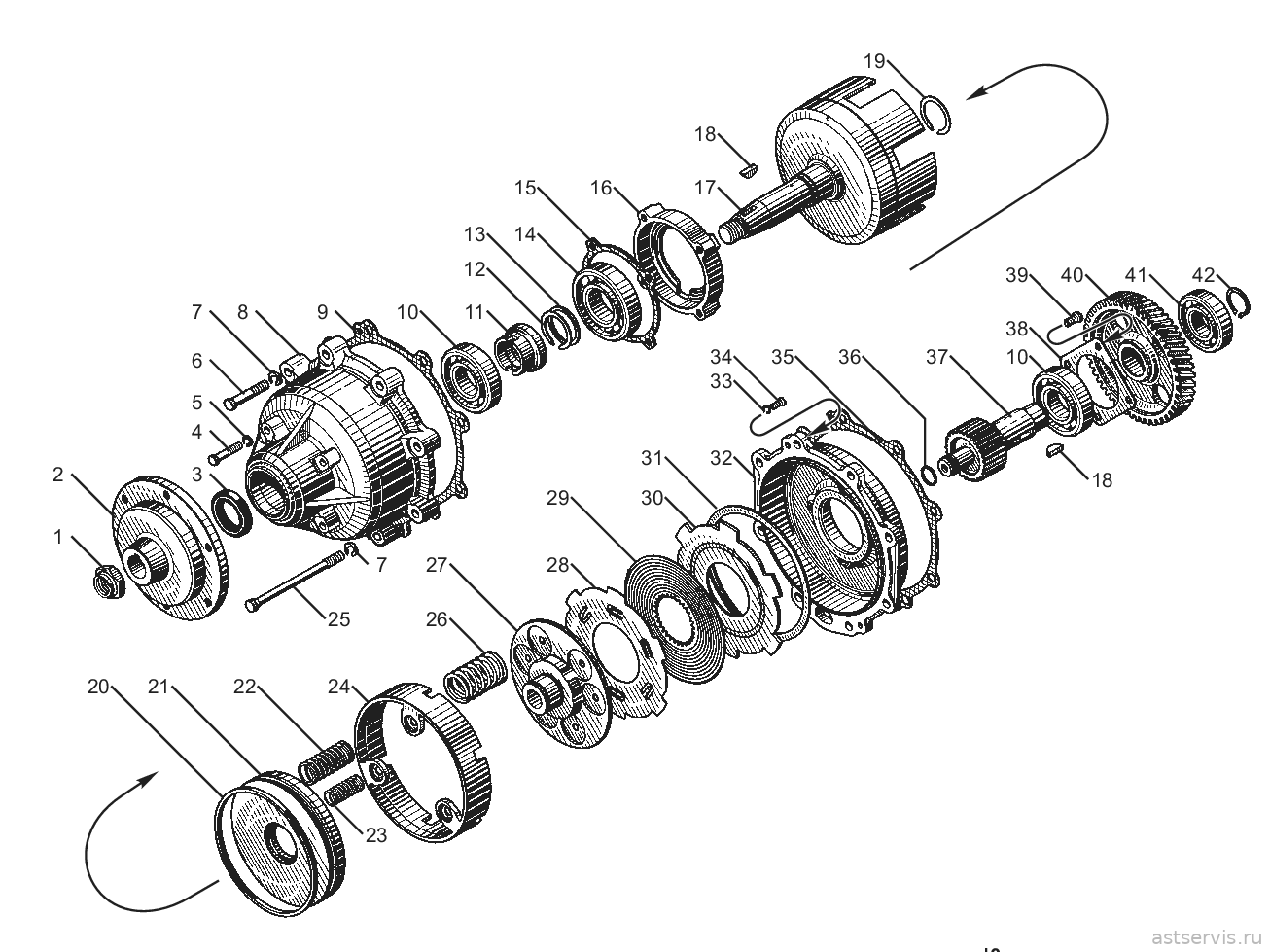 Рисунок 49 – Привод вентилятора двигателей ЯМ3-850.10, ЯМ3-8501.10, ЯМ3-8502.10, ЯМ3-8502.10-08, ЯМ3-8503.10